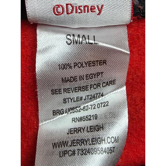Disney Mickey Mouse Sweater Womens Small Oversized Red Black Fleece Lined - Picture 5 of 8